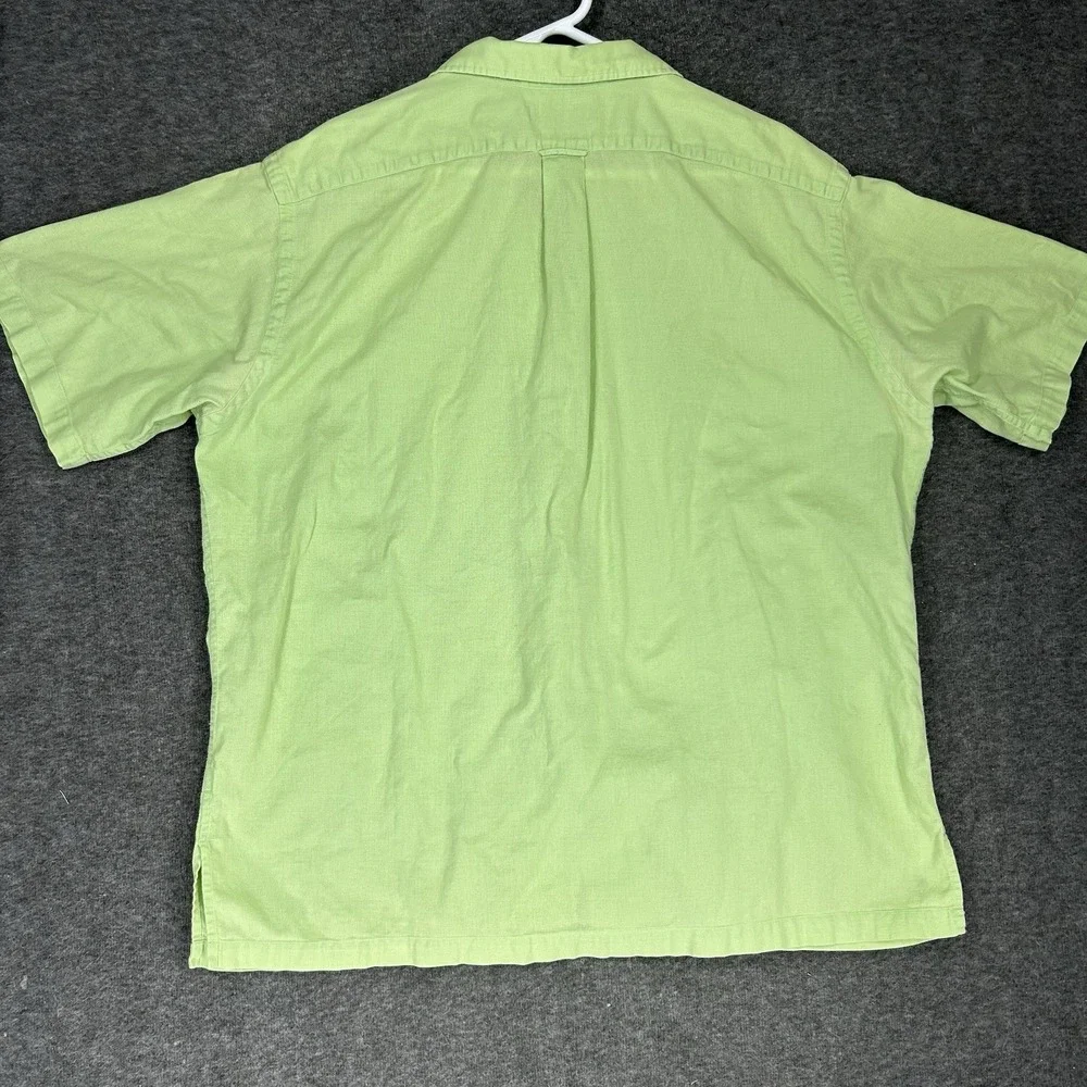 Vintage Polo Ralph Lauren Caldwell Shirt Mens XL Green Camp Loop Collar Cotton
